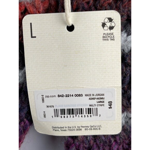 Ana Womens Size L Multicolor Striped Knit Sweater Acrylic & Polyester - Picture 9 of 10